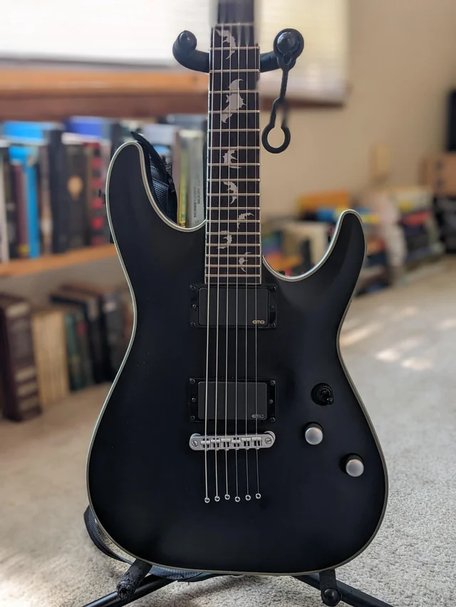 Playing guitar